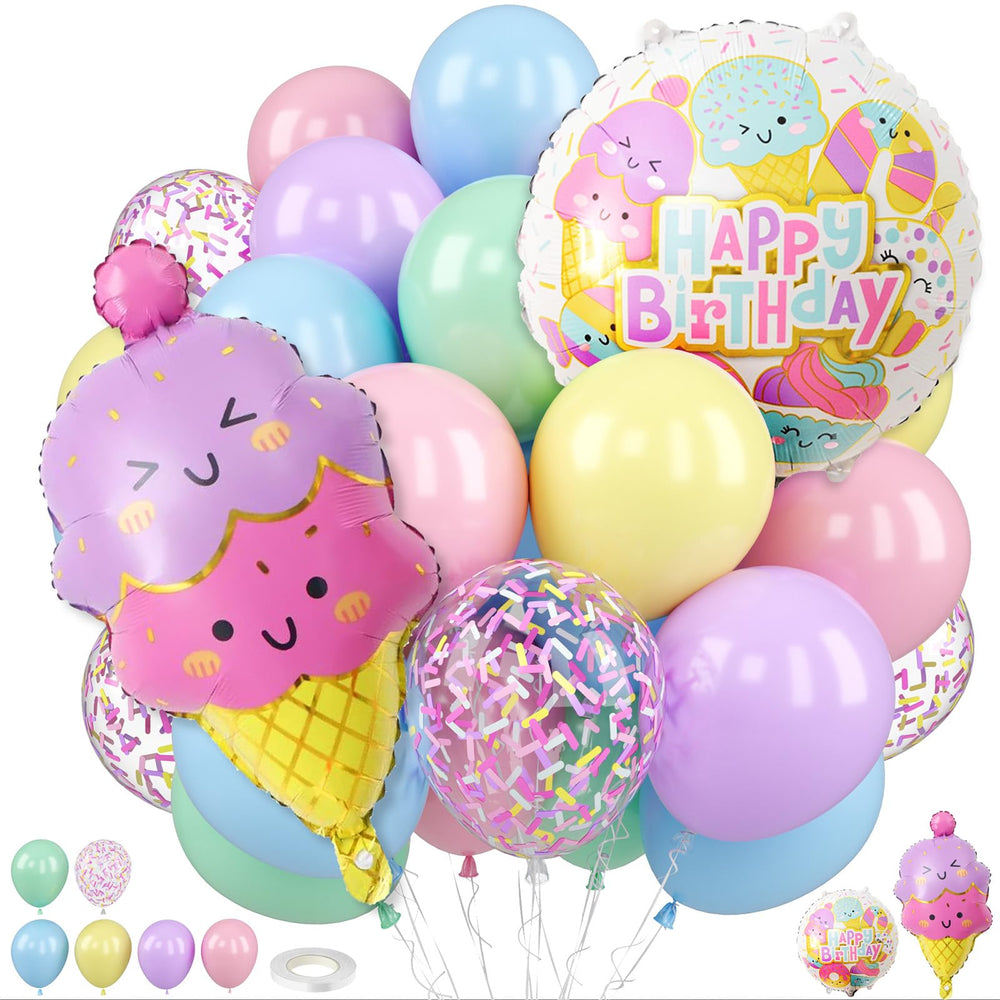 FunHot pastel yellow macarons balloons brighten a cheerful birthday backdrop