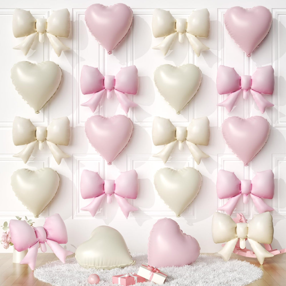 FunHot pink heart balloons, 18-inch, create a bold wedding focal point.