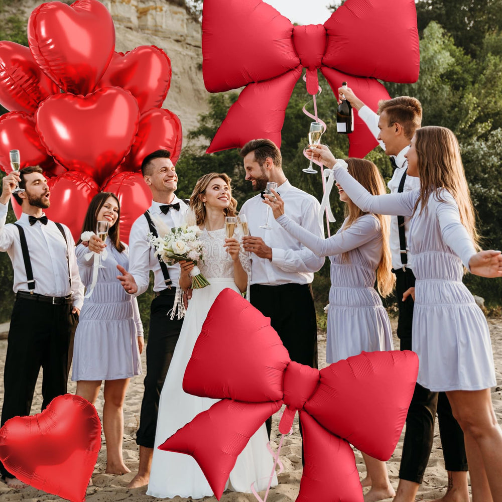 FunHot red ribbon ready for easy hanging and versatile display options.