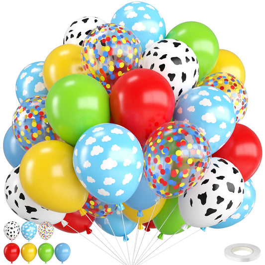 FunHot red yellow blue balloons (12 inch) adding bright color to party arches
