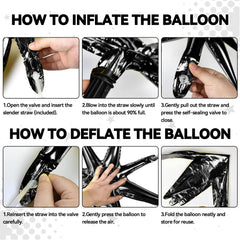 FunHot disco-themed decor using black star balloons