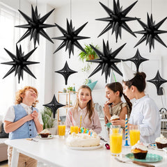 FunHot wedding or anniversary display with black star balloons