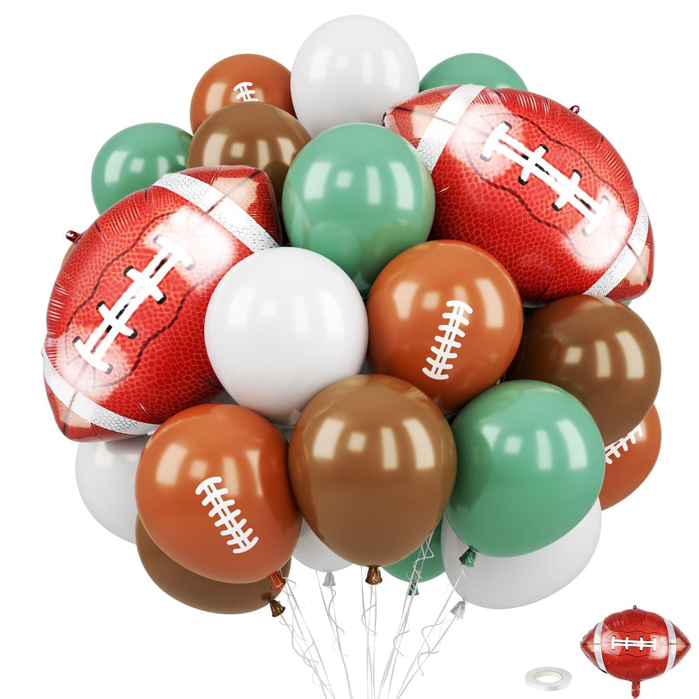 FunHot white football balloons for versatile decor and photo backdrops.