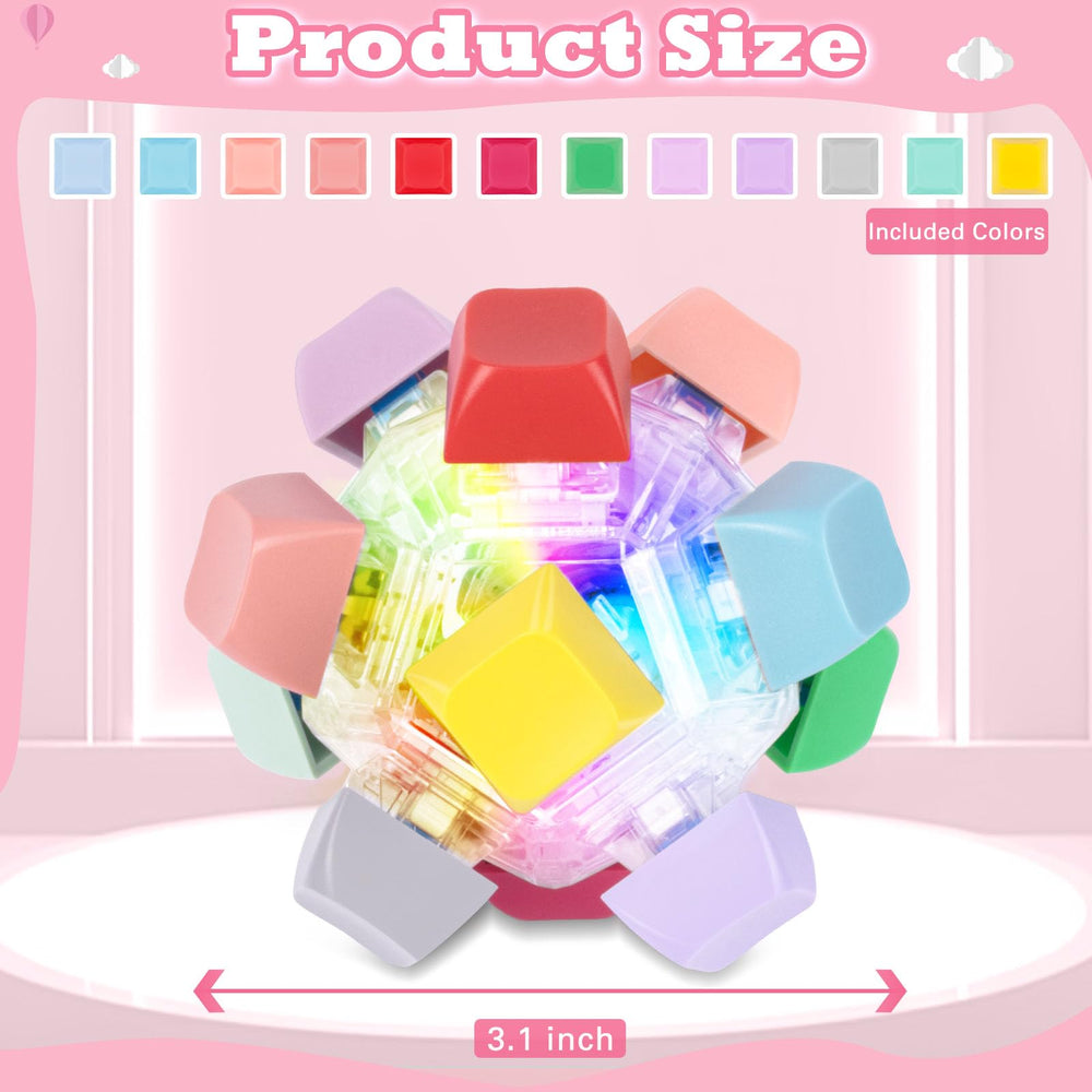 FunisFun keyboard fidget with color-changing LED for focus.