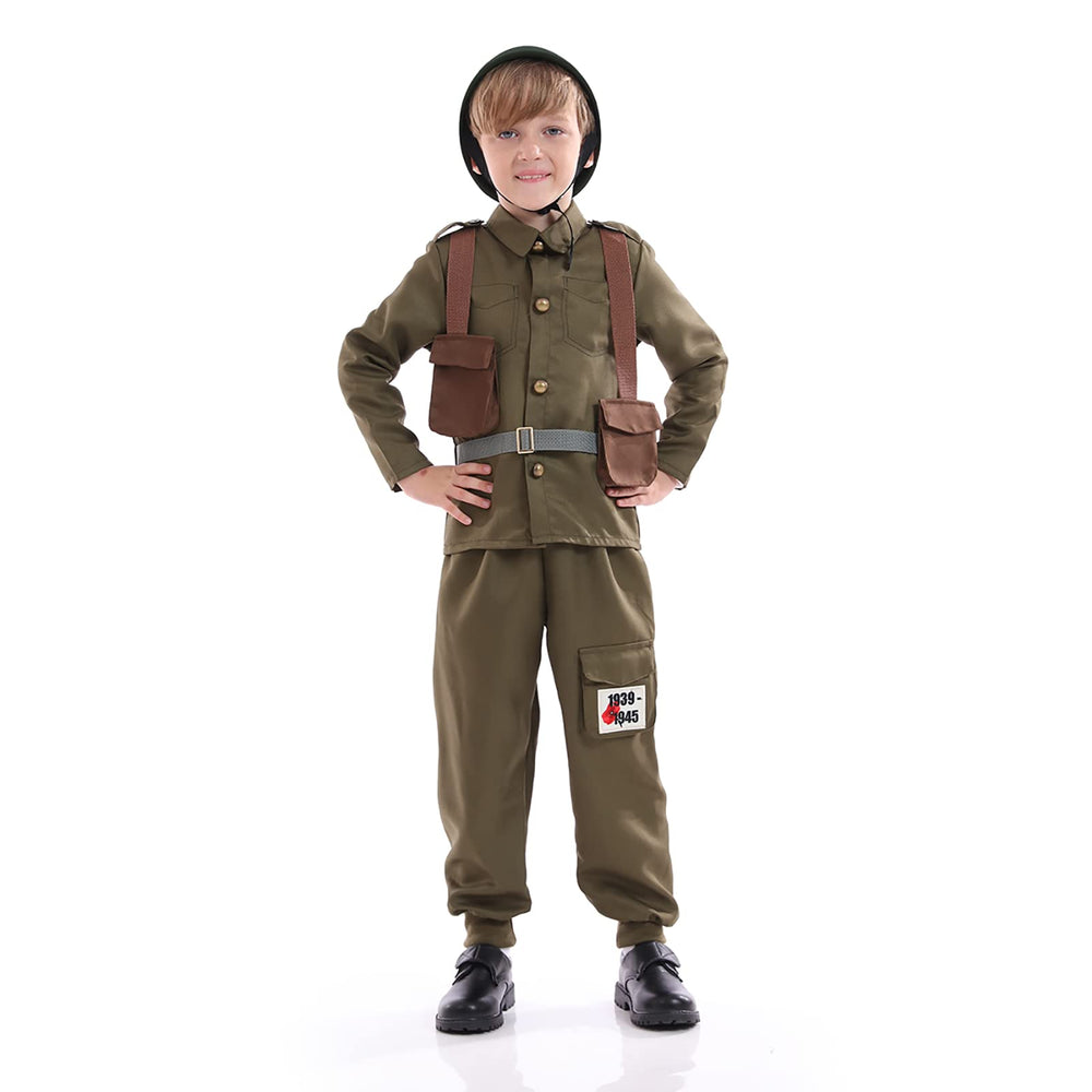 Funivals army soldier costume kids helmet completes the look with safe, playful authenticity