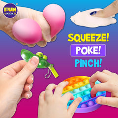FUN KIDZ bright colors fidget toys are neatly stored inside the portable treasure box.