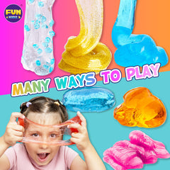 FunKidz four jumbo slime bottles provide plenty to share with friends.