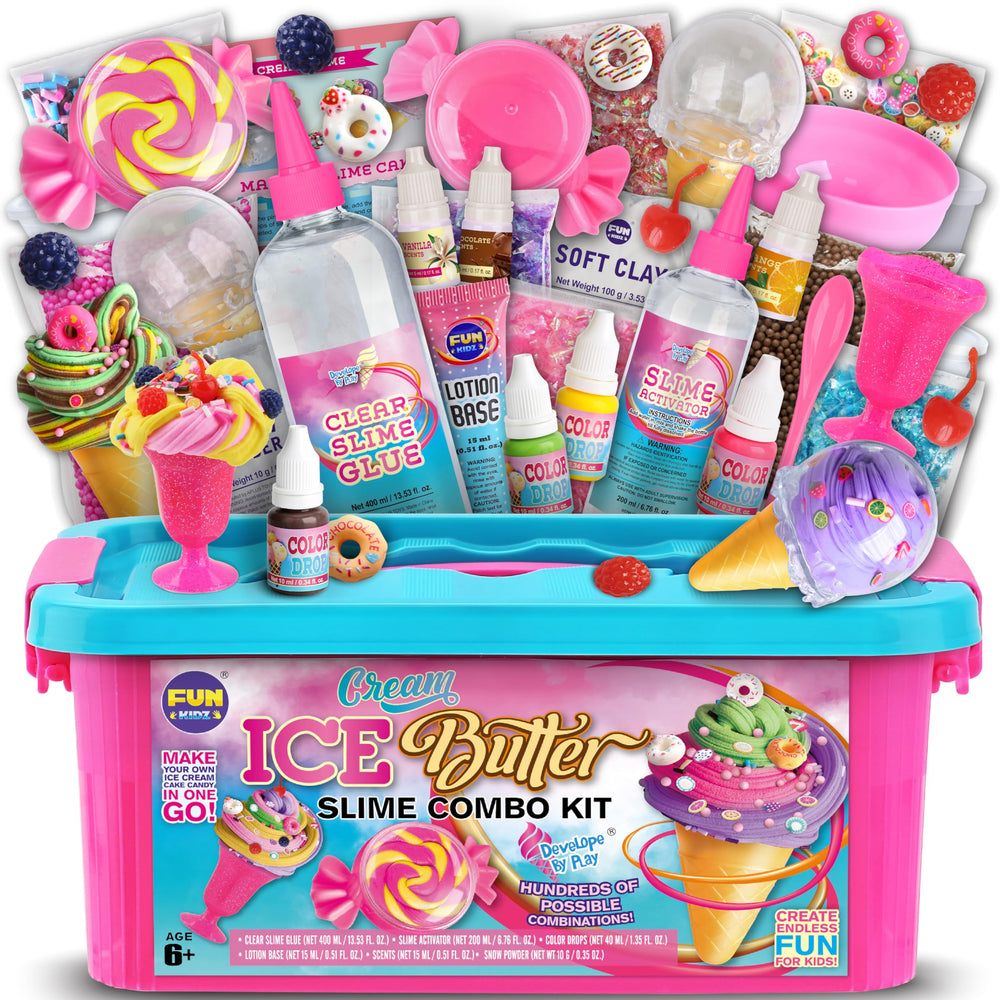 FunKidz Gift Butter Slime Ice Cream Cone—creamy swirl ideal for imaginative slime play