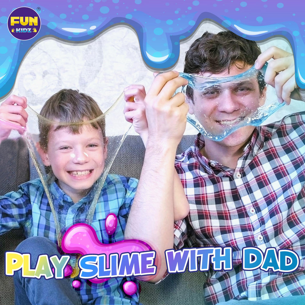 FunKidz neon glitter slime with color drops creates eye-catching effects.