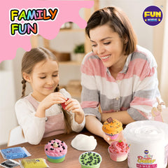 FunKidz Strawberry Slices Slime features fruity pieces for playful pretend treats