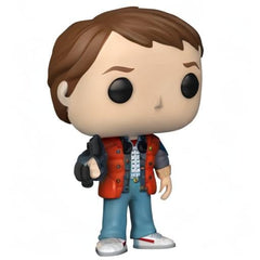 Stylized silhouette captures Marty’s iconic Puffy Vest look.