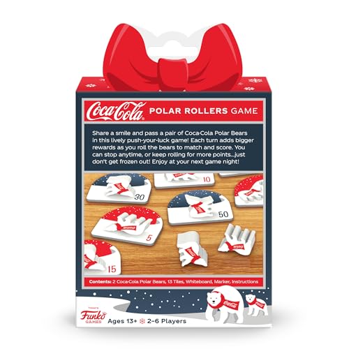 Funko Coca-Cola Polar Rollers bears being rolled like dice for lively play.