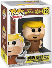 Funko Cocoa Pebbles Barney with Cereal window box, ideal for desk display and collector shelves.