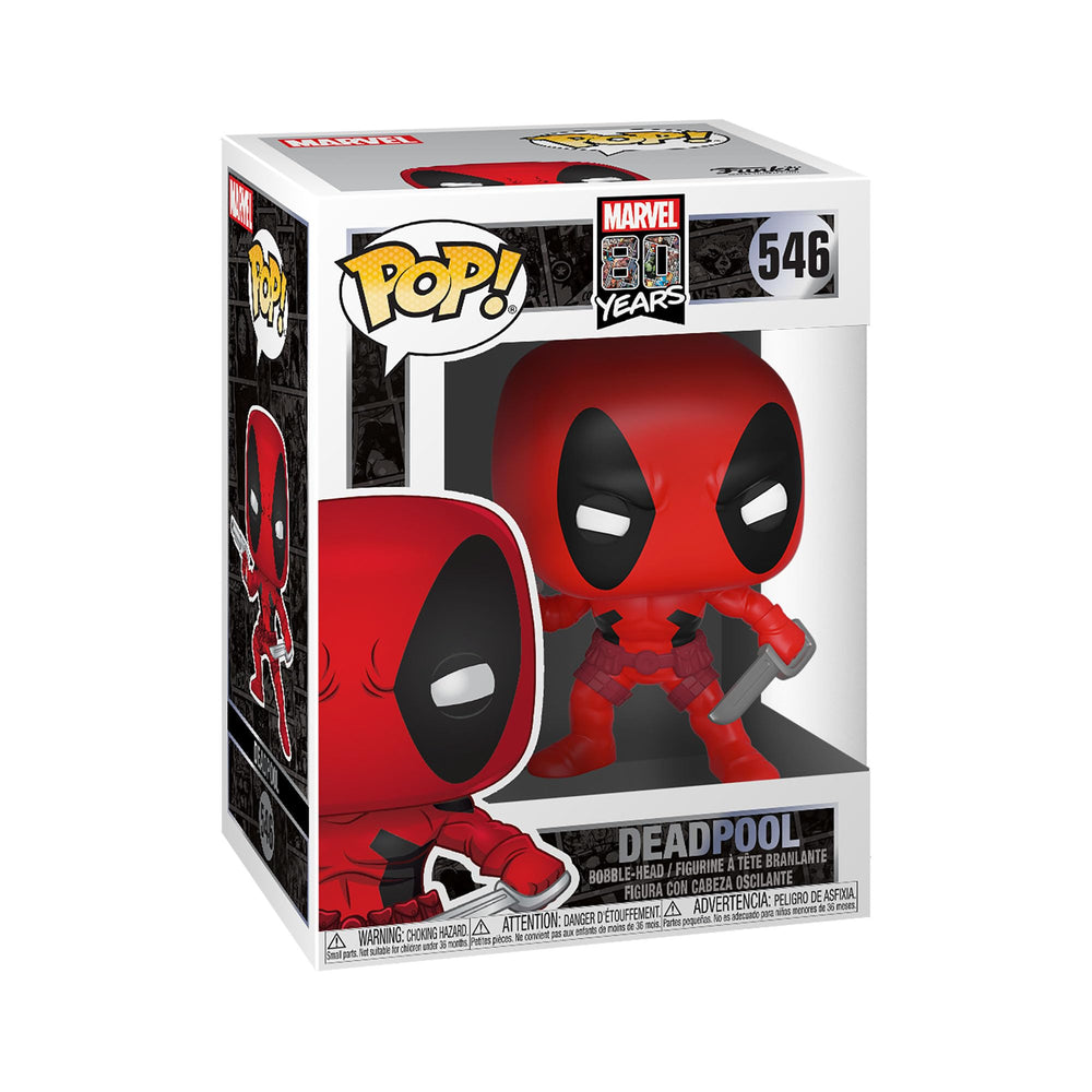Funko Deadpool 80th first appearance front view POP, ideal for display
