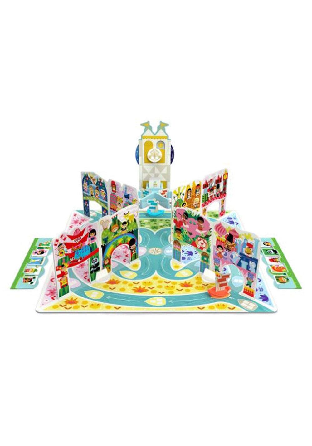 Funko Disney It's a Small World card holder with topiary art enhances display