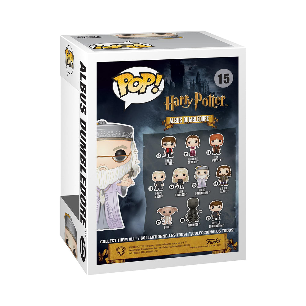 Display-ready 3.75-inch Funko Dumbledore Pop on a stand.