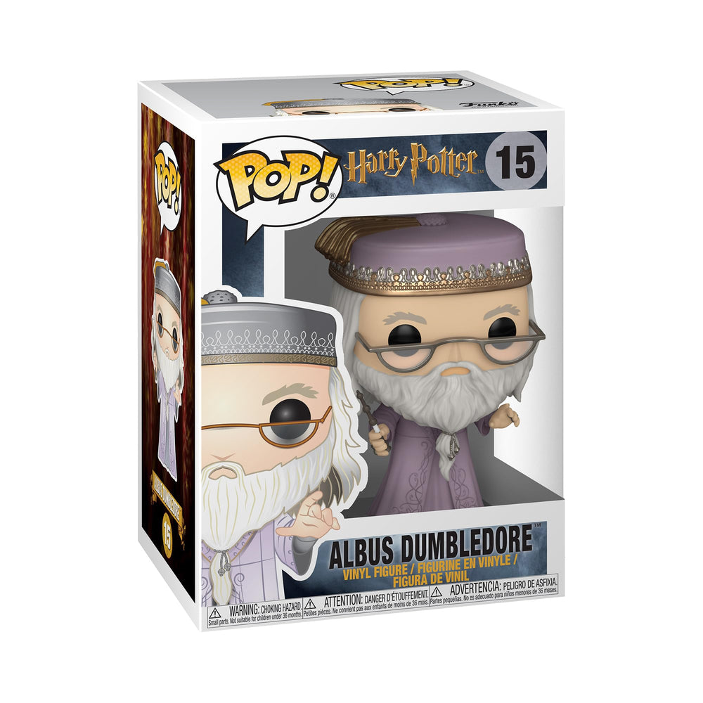 Funko Dumbledore Pop figure front view for desk display and collection.