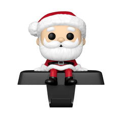 Funko Edge-Sitter Rudolph Santa stocking hanger side view enhances holiday decor.