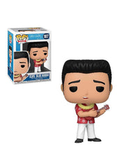 Funko Elvis Blue Hawaii pop display shown with other Elvis figures