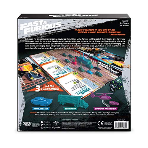 Funko Fast & Furious Highway Heist Game play session depicting coordinated high-speed maneuvers