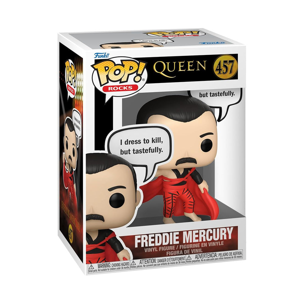 Funko Pop! Freddie Mercury Sayings front view for desk display and Queen fans.