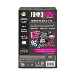 Funko Funkoverse Squid Game 101 Expansion masked manager figure with unique abilities card.