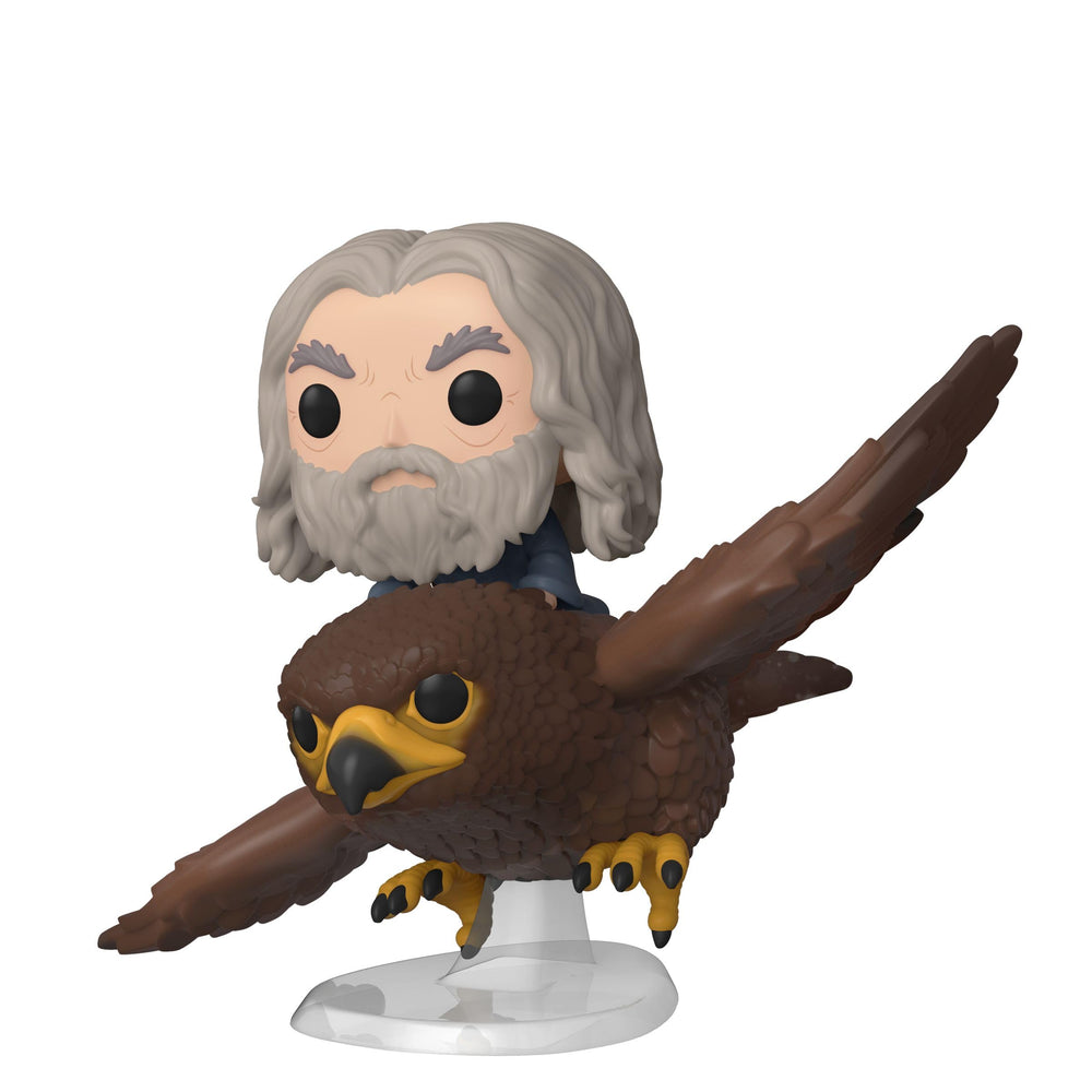 Side view of Funko Gwaihir with Gandalf Pop Ride for compact desk display.