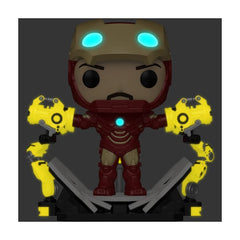 Funko Iron Man 2 MKIV glow-in-the-dark parts illuminate the display.