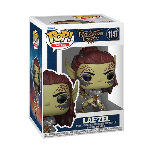 Funko Lae'zel Baldur's Gate 3 figure ready for desk display and collection.