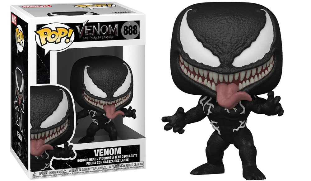 Venom POP Vinyl by Funko shown in window box for display