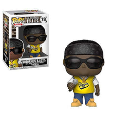 Funko Notorious B.I.G. jersey pop figure on display, ideal for desk or shelf.
