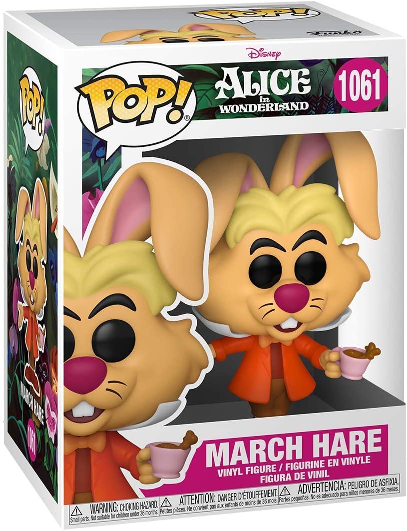 Funko Pop Alice in Wonderland March Hare close-up, detailed styling on vinyl.