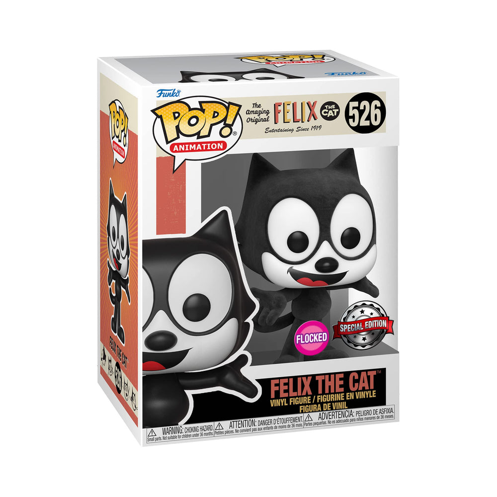 Funko Pop Felix the Cat flocked figure inside window display box