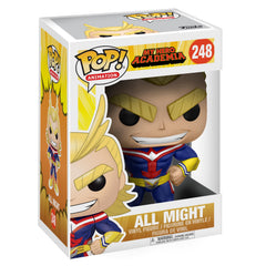 Funko Pop Anime MHA All Might figure ideal for desk display and collection.
