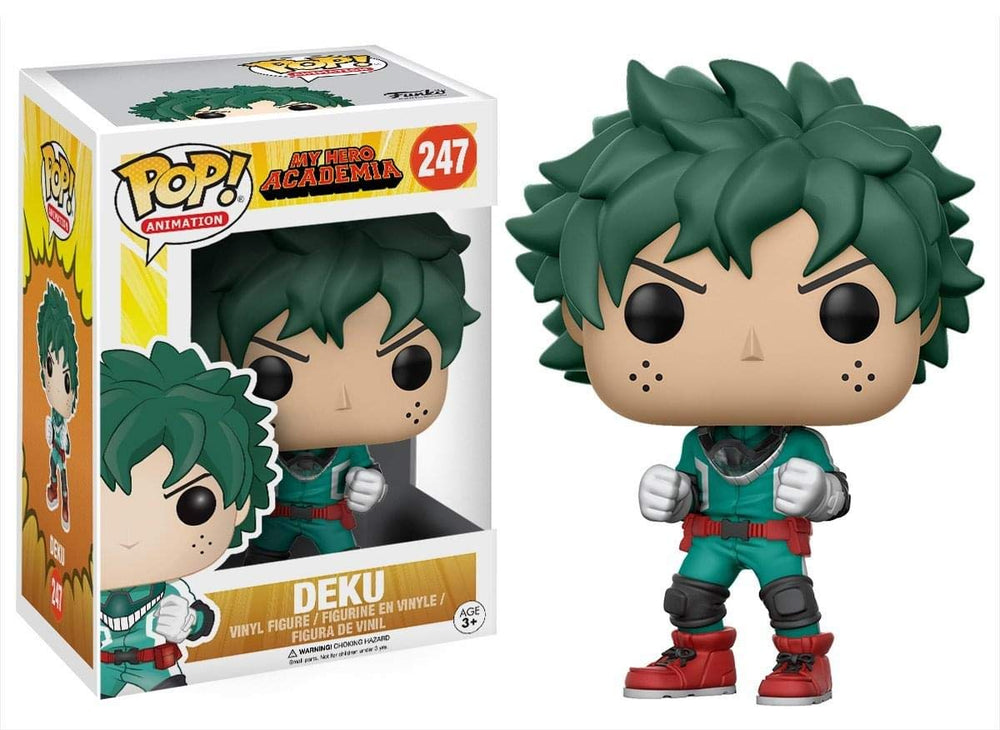 Funko Pop Deku in a window display box, ideal for display and collection.