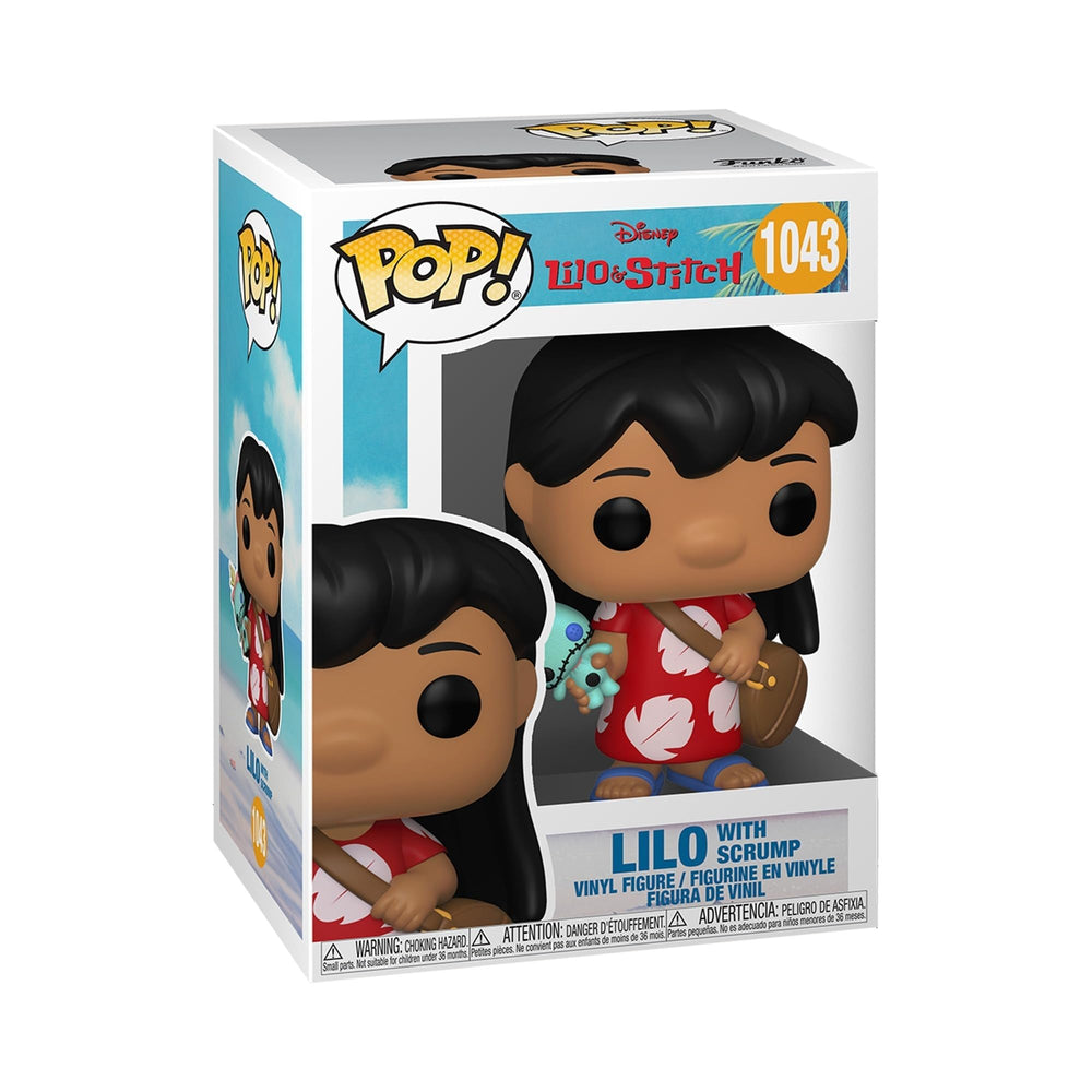 Funko Pop Disney Lilo with Scrump front view figure ideal for shelf display.