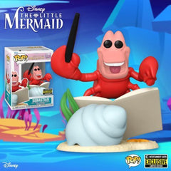Funko Pop Disney Sebastian close-up showing vibrant colors.