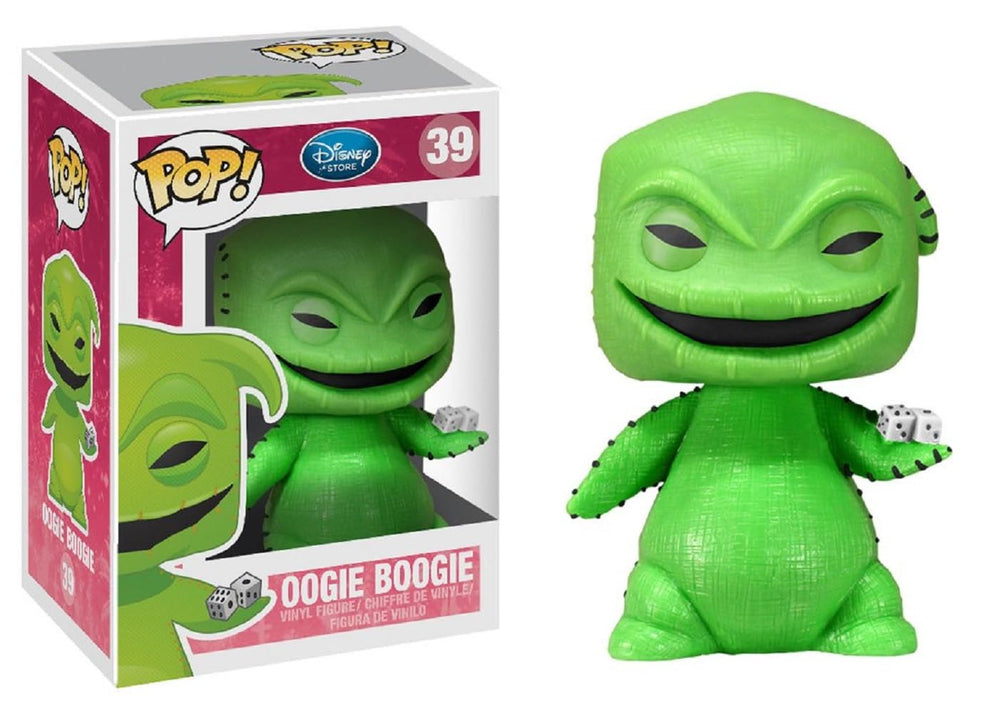 Funko Pop Disney Oogie Boogie Series 4 back view, highlights character silhouette.