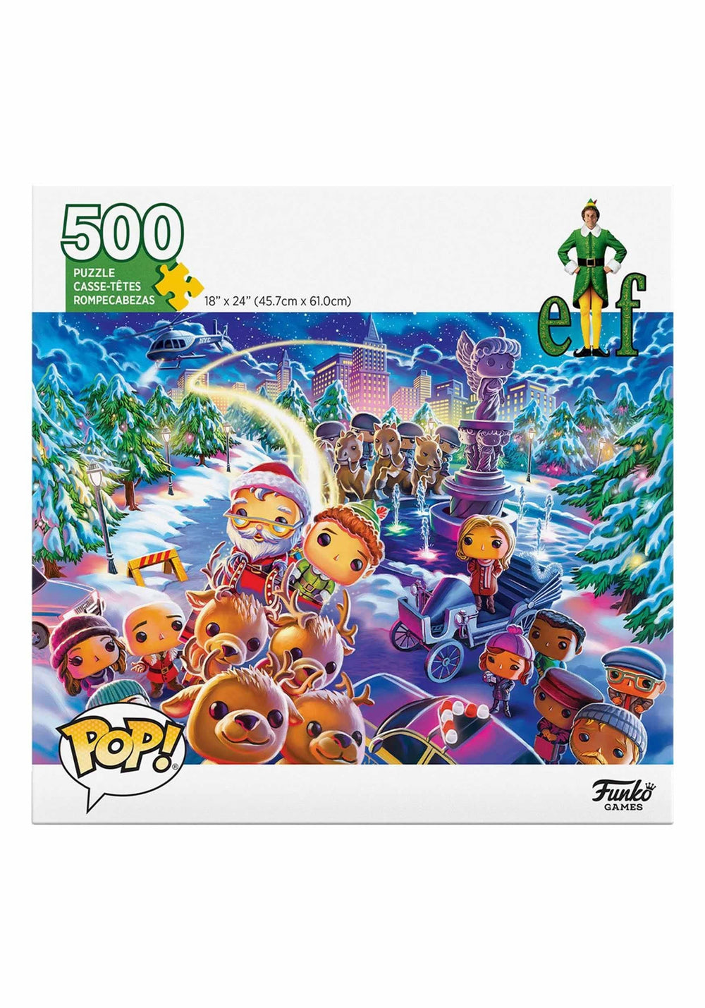 Funko Pop! Puzzle - Elf 18x24 artwork enhances display during game night.