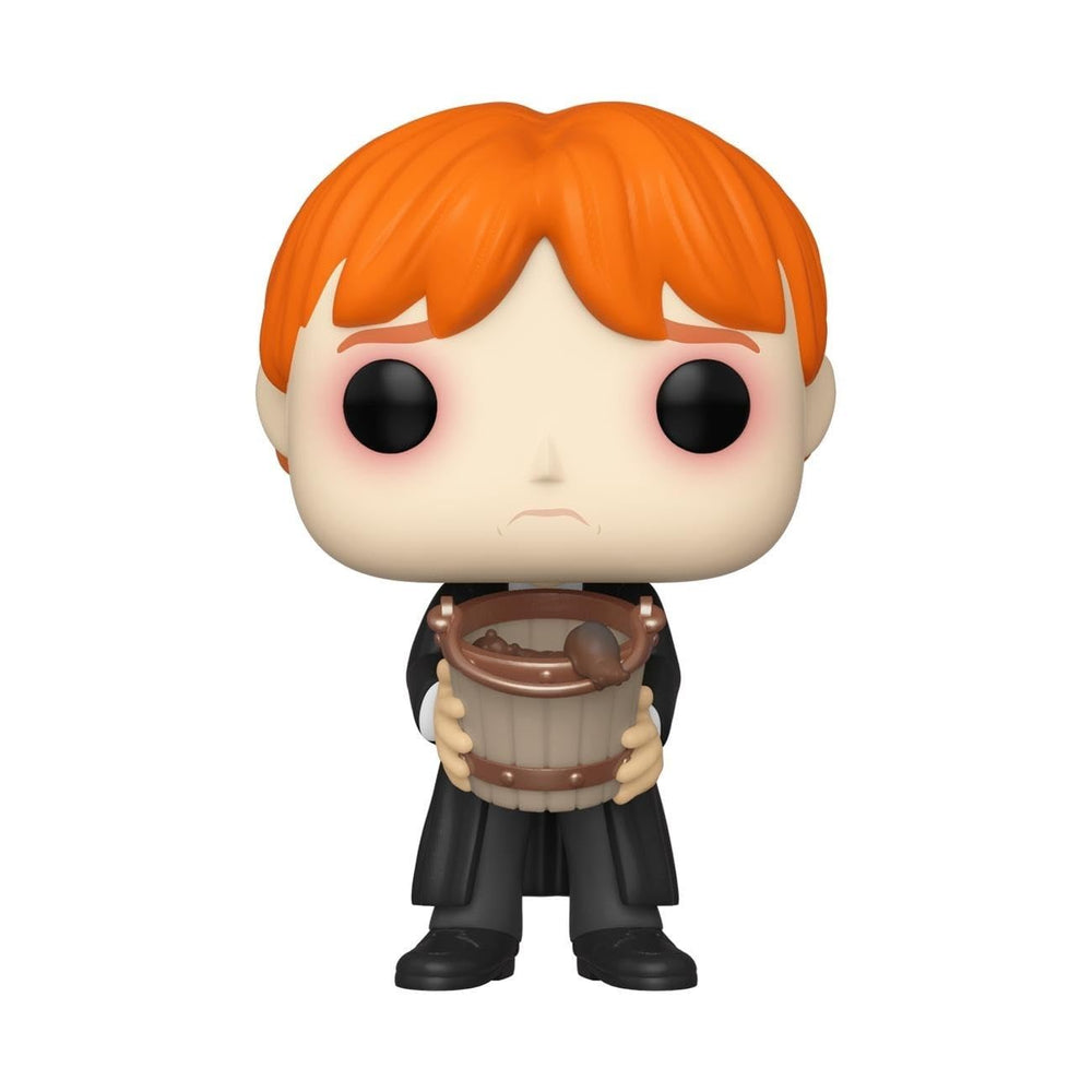 Funko Pop! Harry Potter Ron Puking Slugs with Bucket side view, perfect for shelf styling and fandom display.