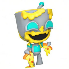 Vibrant Funko Pop Invader Zim GIR Eating Pizza figure ideal for shelf display