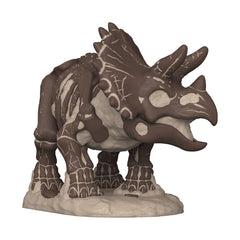 Funko Pop Jurassic Park Triceratops fossil side view highlights compact display.