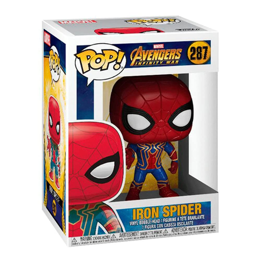 Funko POP! Iron Spider front view highlights stylized Marvel design.