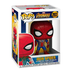 Funko POP! Iron Spider front view highlights stylized Marvel design.