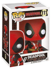 Funko Pop Marvel Deadpool two swords window box packaging, protects the figure.