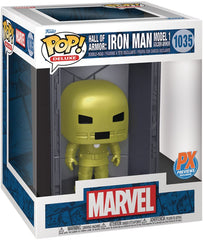Funko Pop! Marvel Iron Man Hall of Armor Model 1 front view for desk display and collection