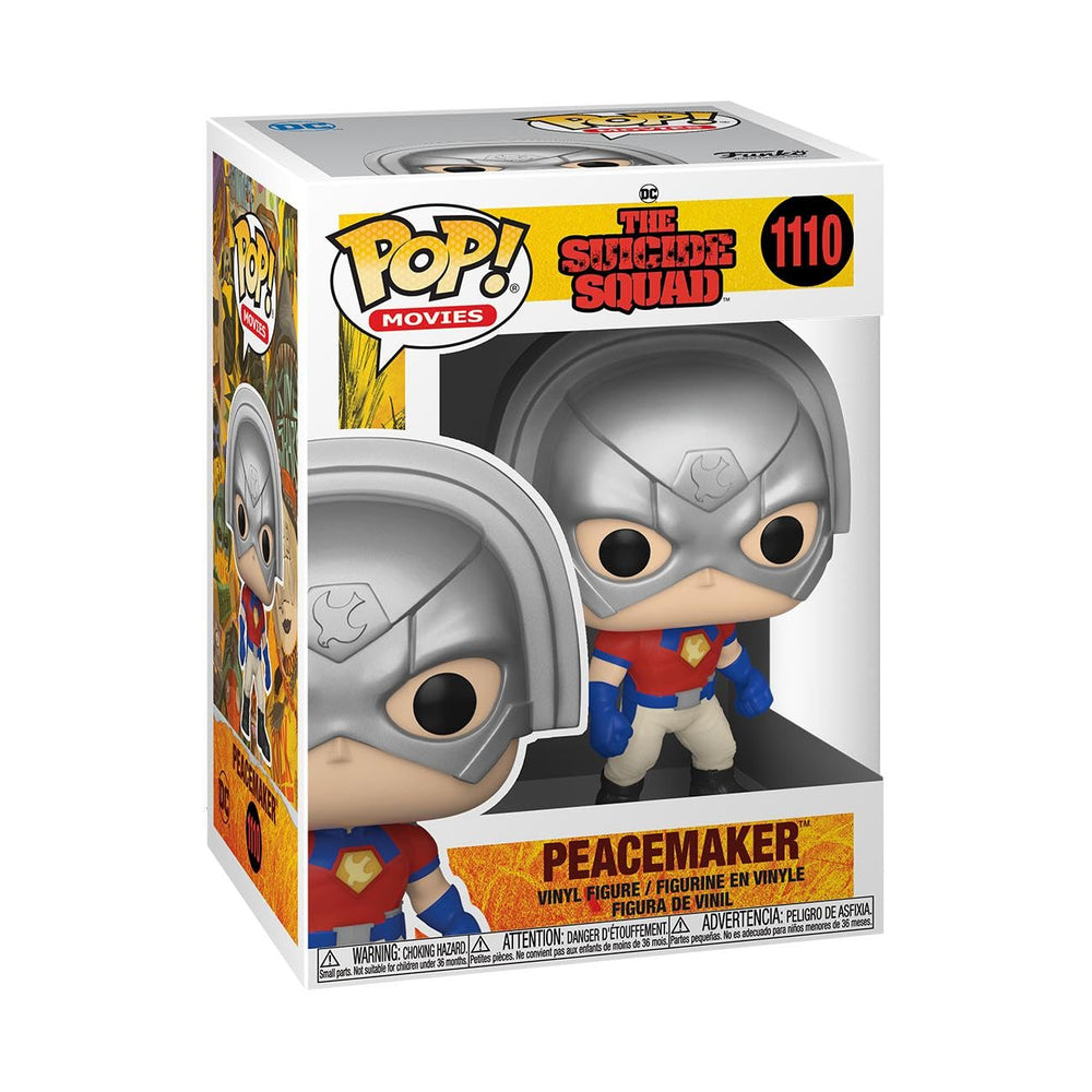 Funko Pop! Peacemaker figure front view, ideal for shelf display and collection.