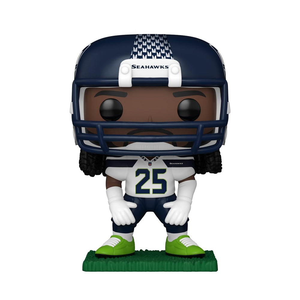 Funko Pop! Richard Sherman Seahawks side view for compact desk display.
