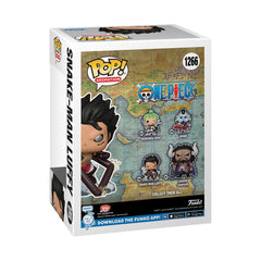 Funko Pop! One Piece Snake-Man Luffy display-ready figure for desks and shelves.