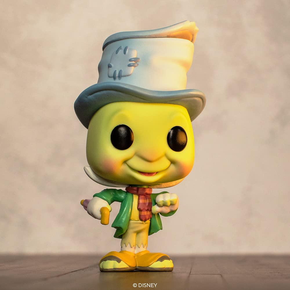 Funko Pop Pinocchio Street Jiminy front view highlights colorful multicolor finish.